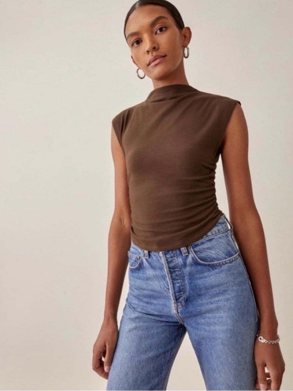 Reformation Lindy Top in Dark Brown